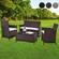 4-Piece Rattan Garden Furniture Set with XL Table - 3 Colours