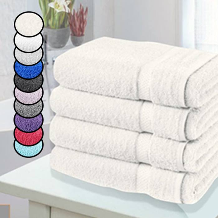 4 x Jumbo Egyptian Cotton Bath Towels - 14 Colours