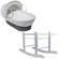 Kinder Valley Grey Wicker Moses Basket & Rocking Stand (Dimple White)
