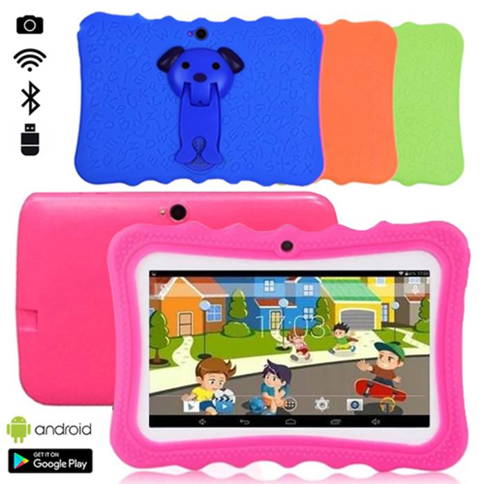 7 Inch Quad Core 8GB Wi-Fi Kids Tablet with Bumper Case - 4 Colours