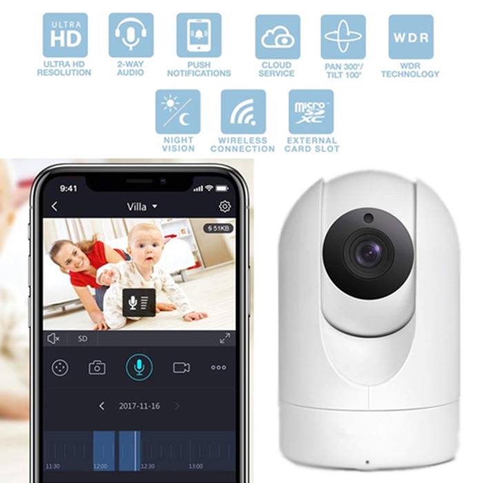 HD Cloud Wireless IP Camera - 2 Resolution Options With Optional 32GB SD Card