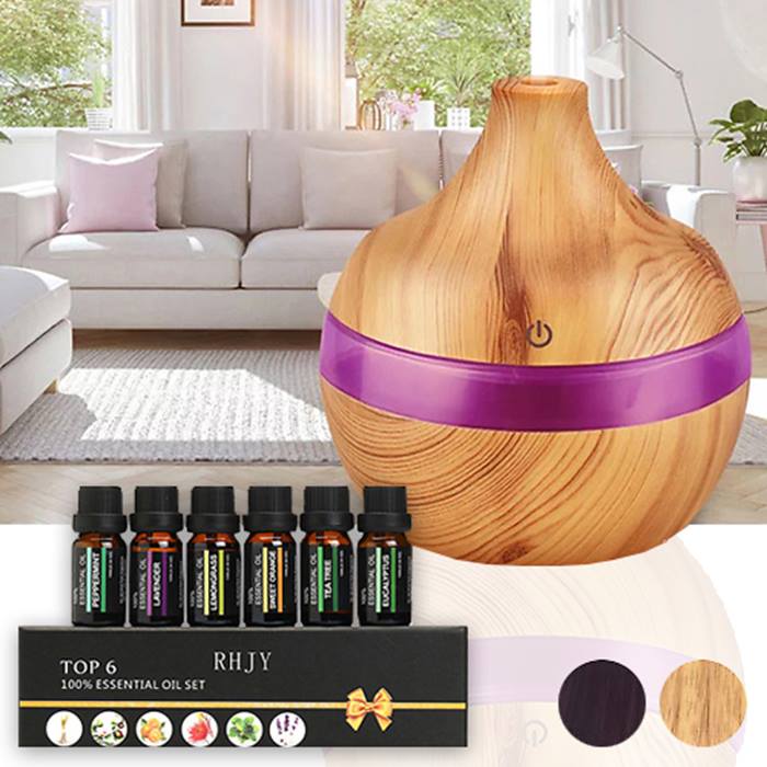 Electric Aroma Humidifier With Optional Essential Oils - 3 Designs & 2 Colours