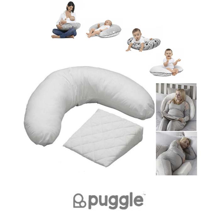 Puggle 6 in 1 Nursing Pregnancy Pillow/Cushion Wedge 2pc Support Pack