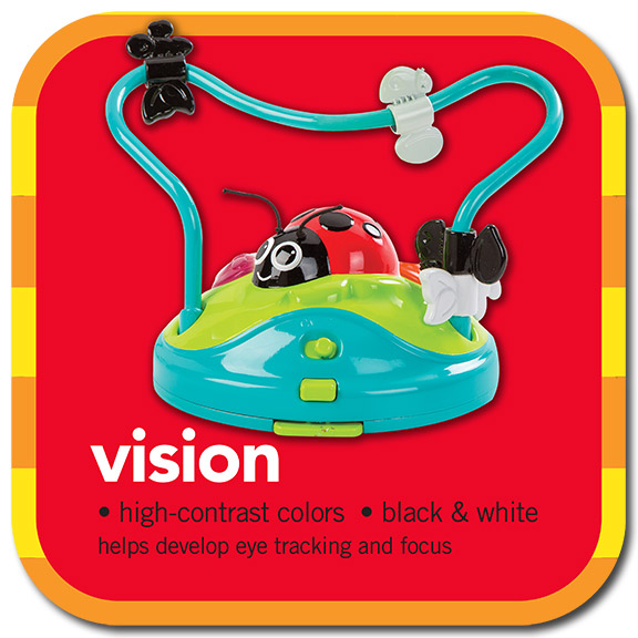vision • high-contrast colours • black & white • helps develop eye tracking and focus