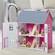 Pink Wooden Dolls House With Furniture