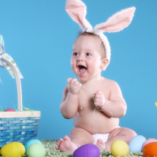 Baby in Easter outfit