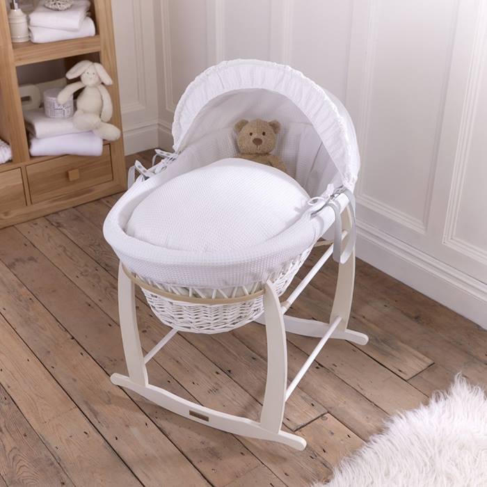 Clair de Lune Wicker Moses Basket & Deluxe Rocking Stand