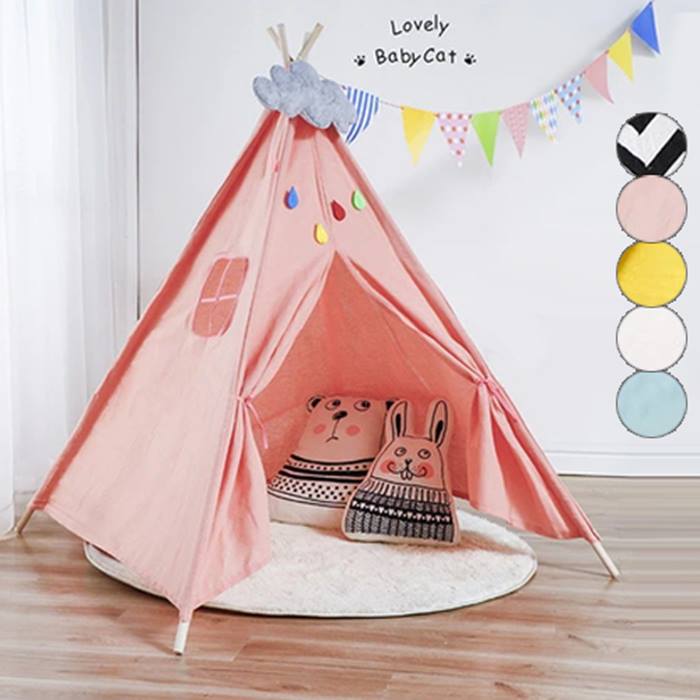 Kids Teepee Play Tent - 5 Colours