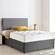 Grey Chenille Divan Bed, Headboard & Memory Mattress plus Optional Storage - 6 Sizes