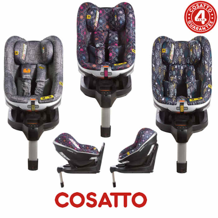 Cosatto Den i-Size Group 0+ / 1 Isofix Car Seat with Base - Grey Dawn Chorus