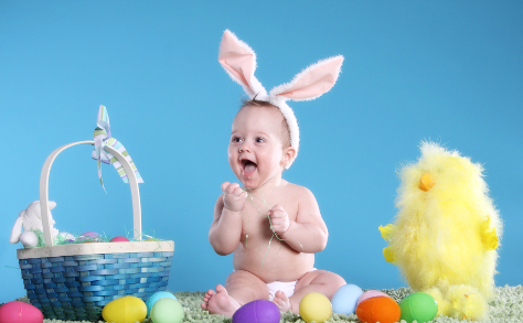 Baby in Easter outfit
