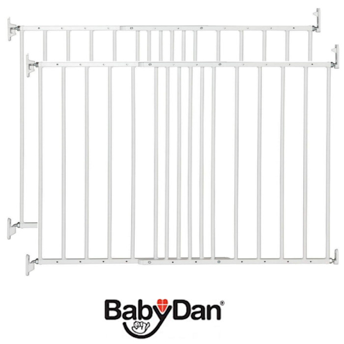 Babydan Multidan Baby Safety Gate (Pack of 2) - White (62.5 - 106.8cm)
