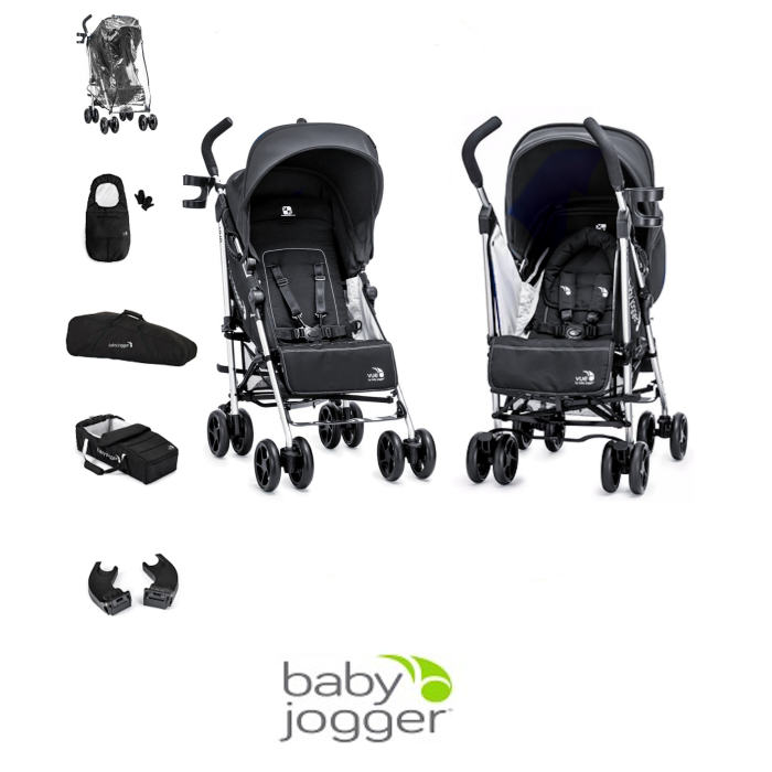 Baby Jogger Vue 6 Piece Umbrella Stroller Bundle - Black