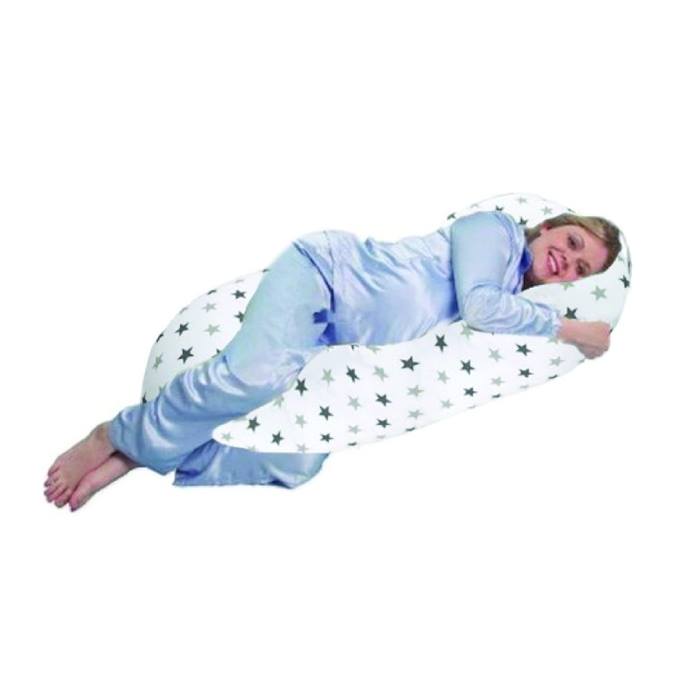 Cuddles Collection 5ft Body & Baby Support Pillow (Grey Twinkle)