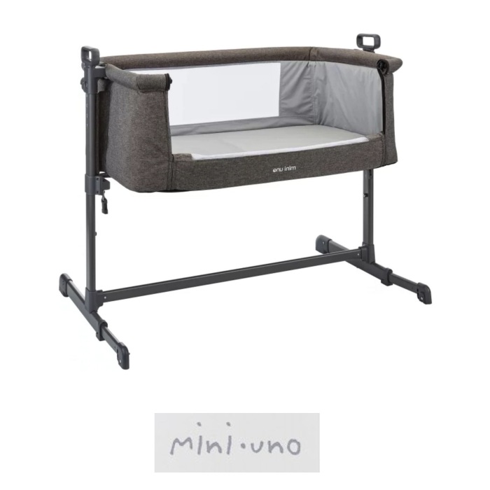 Mini Uno Sleeptite Co Sleeping Next2Me Bedside Crib - Grey Melange