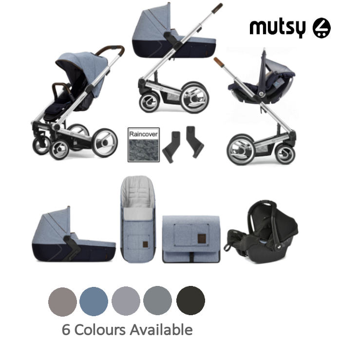 Mutsy I2 Heritage Silver Chassis Travel System Gemm