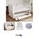 4baby sleigh cot bed - white - grey