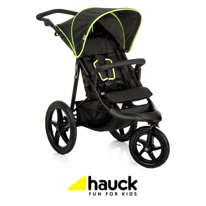 Hauck Runner 3 Wheel Pushchair - Black Neon Yellow