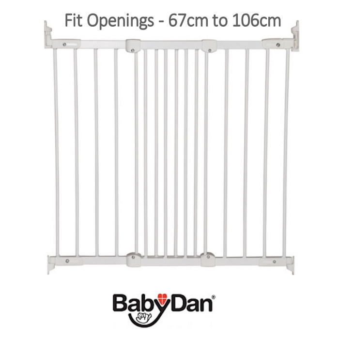 Babydan Super Flexi Fit Wooden Safety Gate - White