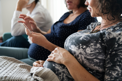 Pregnant women chatting