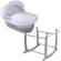 Clair de Lune Grey Wicker Moses Basket & Deluxe Rocking Stand