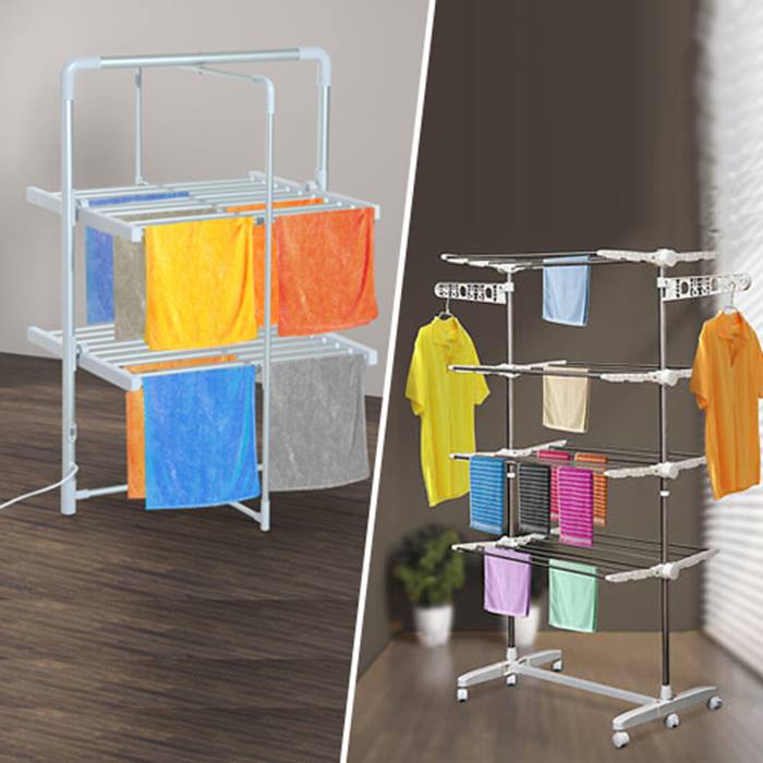 HOMCOM Heated or Standard Folding Clothes Airer - 2 or 4-Tier