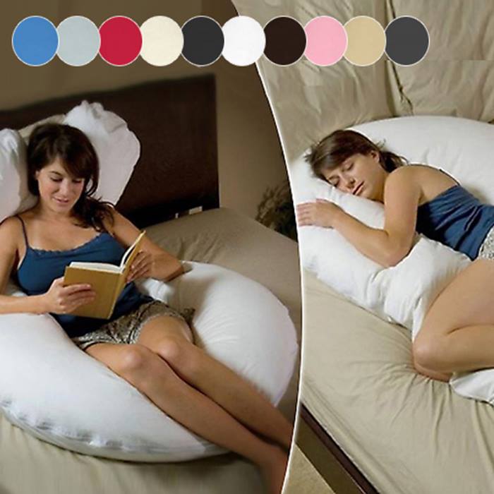 9ft or 12ft U-Shaped Hypo-Allergenic Pillow - 10 Cover Colours
