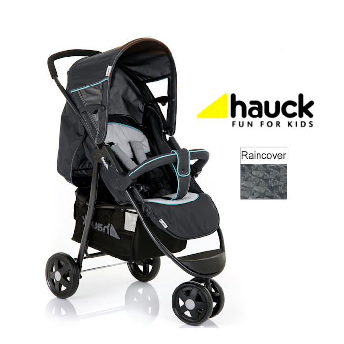 Hauck Citi Stroller 3 Wheel Pushchair - Caviar Silver