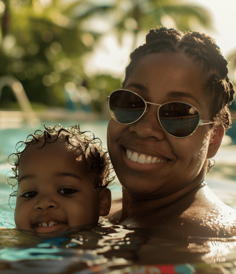 Swimming with baby
