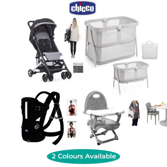 30091 Chicco - 4 Piece Summer Travel Essentials - Black Knight
