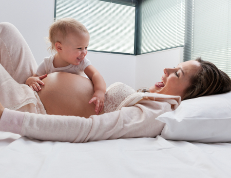 Pregnant woman with toddler