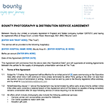 Bounty Photography & Distribution Service Agreement Template