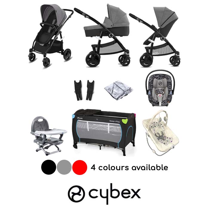 Cybex CBX Leotie Pure (Aton M i-Size/Aton/Shima) Everything You Need Travel System Bundle with Carrycot