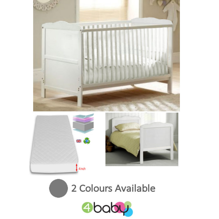 4Baby Classic Cot Bed With Luxury Foam Mattress