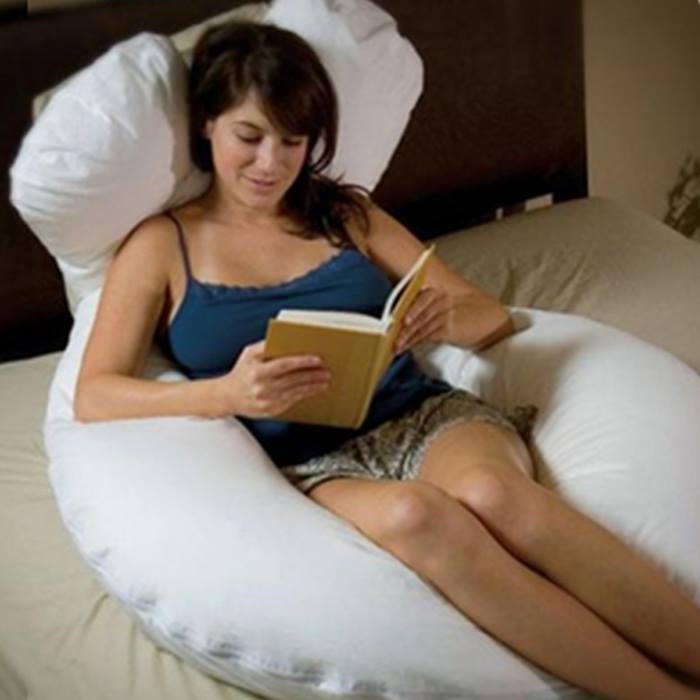 Giant U-Shaped Anti-Allergenic Pillow with Optional Pillow Case - 6 Colours
