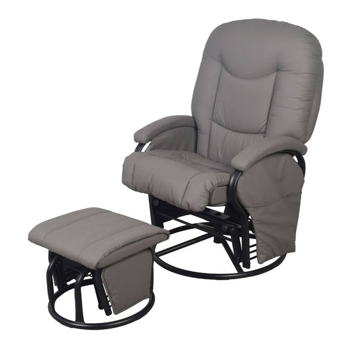 Babylo Cloud Nine Glider Chair & Stool (Slate Grey)