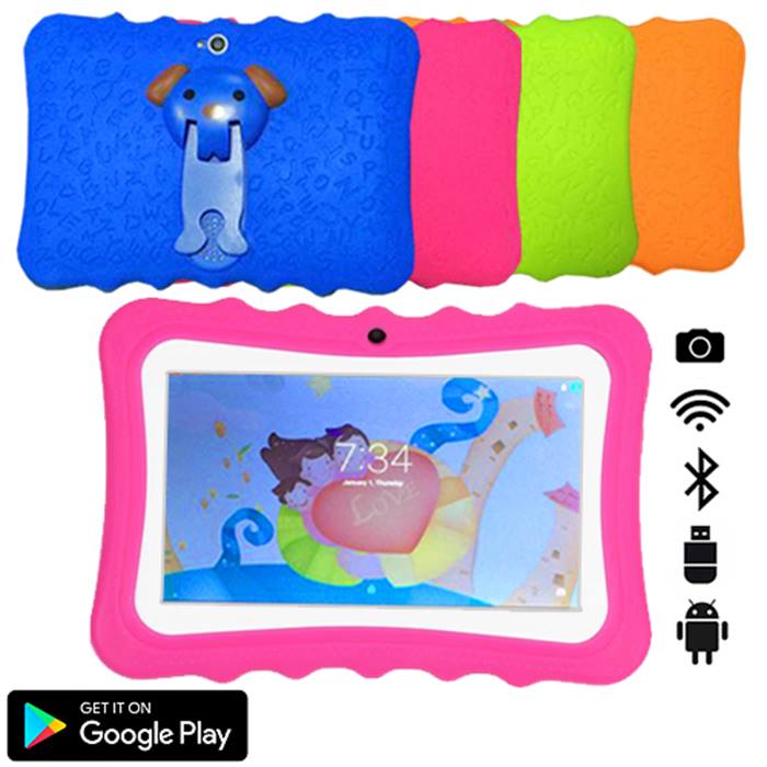 7 Inch Kids SmartPad Android Tablet with Ergonomic Case - 4 Colours
