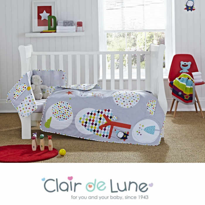 Clair De Lune Cot / Cot Bed Quilt & Bumper Set