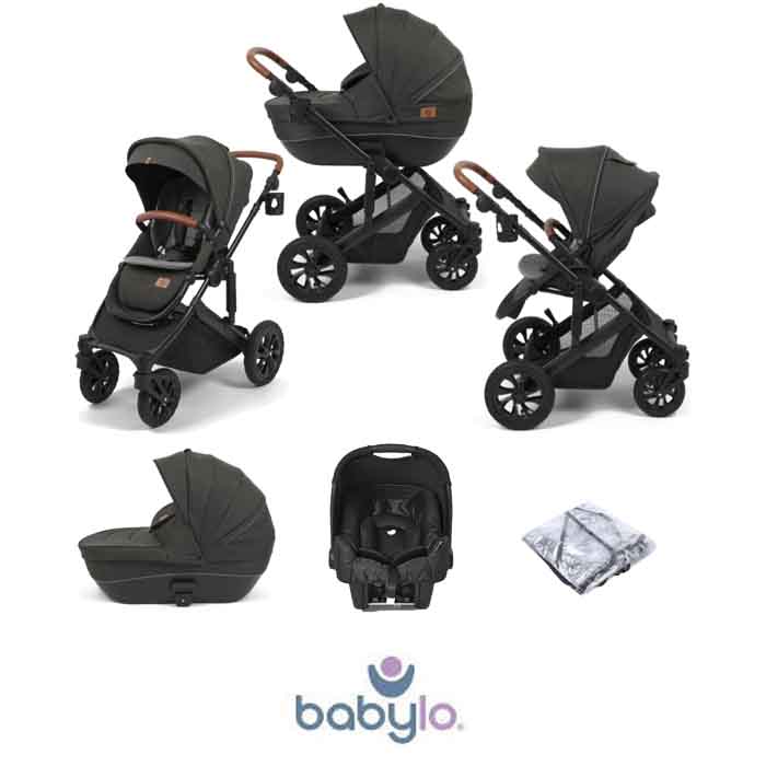 Babylo Traverse 2in1 Gemm Travel System with Carrycot Black Grey