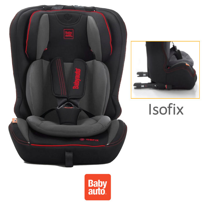 Babyauto YodaFix Every Stage Group 1,2,3 Isofix Car Seat - Black / Grey