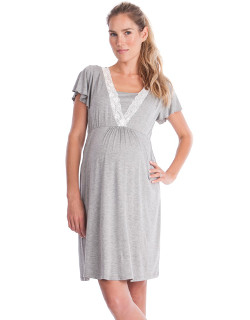 Seraphine Grey Marl Crossover Maternity & Nursing Nightie