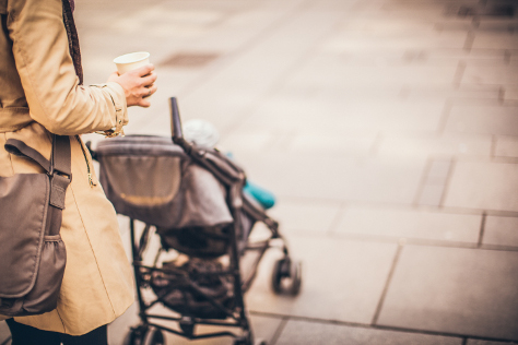 mum with changing bag