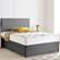 Grey Chenille Divan Bed, Headboard & Memory Mattress plus Optional Storage - 6 Sizes!