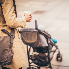 mum with changing bag