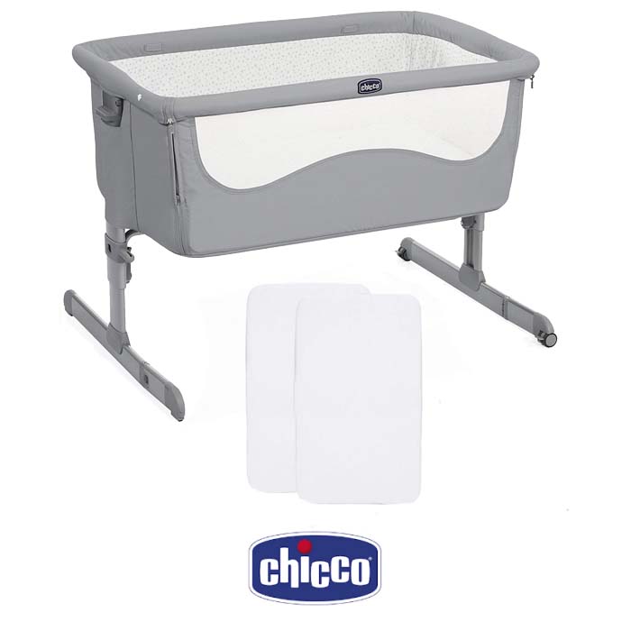 Chicco Next2Me Bedside Crib With 2 Fitted Sheets