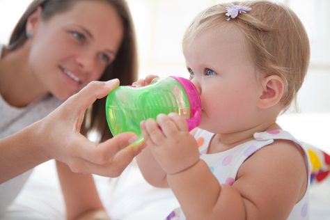 Baby drinking water