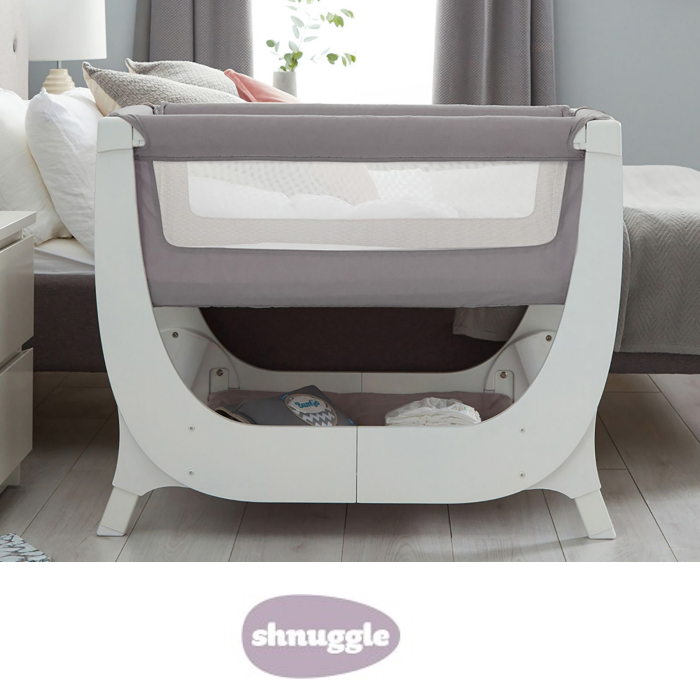 Shnuggle Air Bedside Crib with Crib Mattress 
