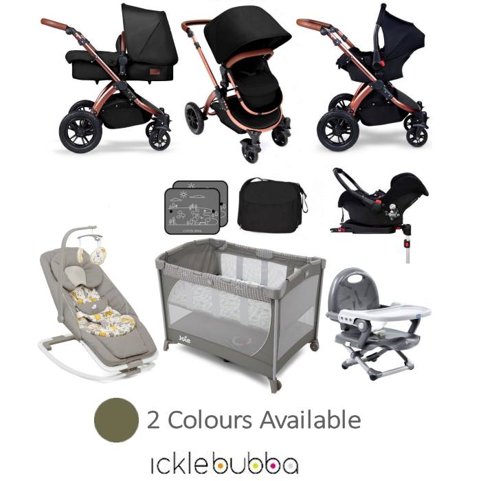 Ickle Bubba / Joie Special Edition Stomp V4 Everything You Need Travel System Bundle (With Base)