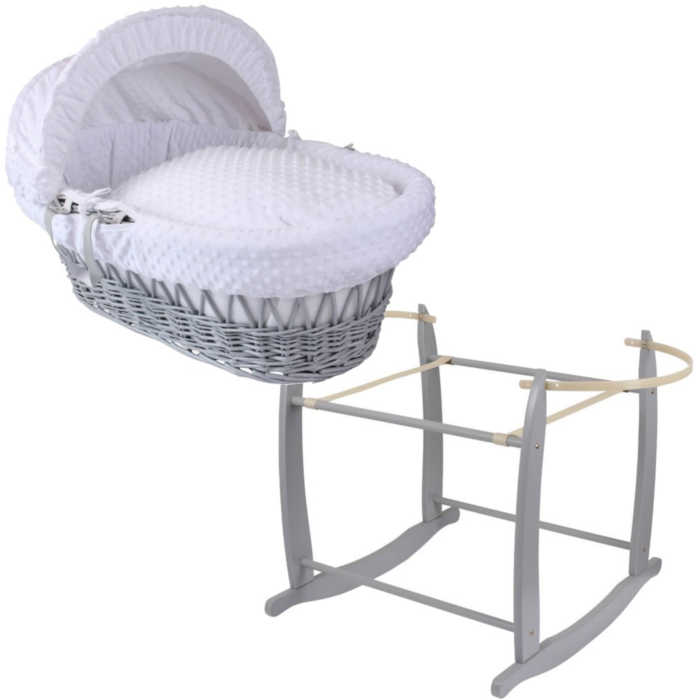 Clair de Lune Wicker Moses Basket & Deluxe Rocking Stand