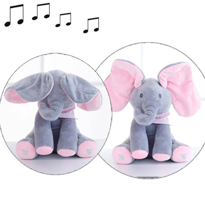 Musical Peek-a-Boo Elephant Toy - 1 or 2
